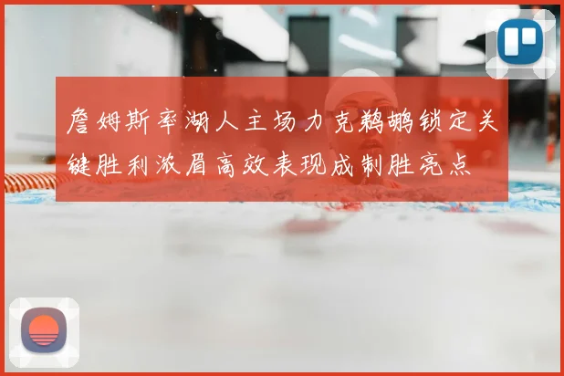 詹姆斯率湖人主场力克鹈鹕锁定关键胜利浓眉高效表现成制胜亮点